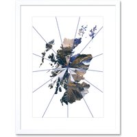Artery8 Wall Art Print Scotland Map Collage Framed in White | Size: W7" x H9"
