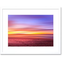 Artery8 Wall Art Print Kasalovic Beautiful Sunset Ocean Beach Framed in White | Size: W7" x H9"