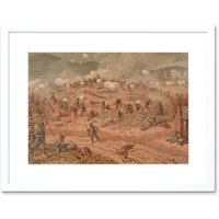 Artery8 Wall Art Print Thulstrup Battle Allatoona Pass USA American Civil War Framed in White | Size: W7" x H9"
