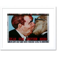 Artery8 Wall Art Print Vrubel Help Me Survive Deadly Love Framed in White | Size: W7" x H9"