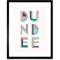 Artery8 Wall Art Print Dundee Colourful Word Art Framed 9X7 in Black | Size: W7" x H9"