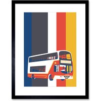 Artery8 Wall Art Print Edinburgh Transport Bus Framed 9X7 in Black | Size: W7" x H9"