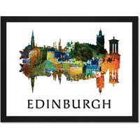 Artery8 Wall Art Print Edinburgh Symmetry Picture Art Large Framed Wall Décor Art in Brown | Size: W18" x H24"