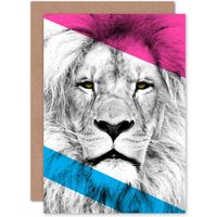 Artery8 Contemporary Bold Cmyk Lion Greetings Card