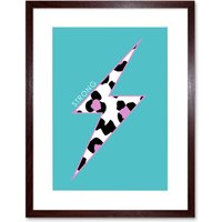 Artery8 Wall Art Print Leopard Blue & Purple Solid Strong Art Framed 9x7 inch in Brown | Size: W7" x H9"