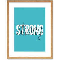 Artery8 Wall Art Print Solid Simple Words Strong Art Framed 9x7 inch in Beige | Size: W7" x H9"