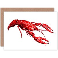 Artery8 Illustration Lobster Art Blank Just to Say Card