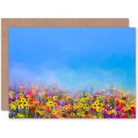 Artery8 Field Wildflowers Art Blank Just to Say Card