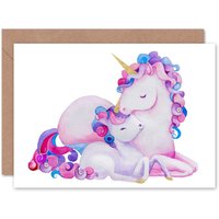 Unicorn Mother & Daughter Birthday Card