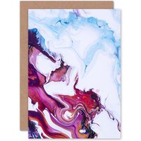 Artery8 Abstract Swirl Paint Pink Warm Greetings Card