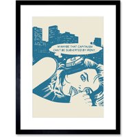 Artery8 Wall Art Print Comic Capitalism Commentary Art Framed 9x7 inch in Black | Size: W7" x H9"