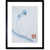 Artery8 Wall Art Print Japan Watercolour Flower Art Framed 9x7 inch in Black | Size: W7" x H9"
