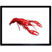 Artery8 Wall Art Print Lobster Art Framed 9x7 inch in Black | Size: W7" x H9"