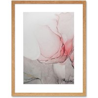 Artery8 Wall Art Print Abstract Paint with Pink Grey Ink Art Framed 9x7 inch in Beige | Size: W7" x H9"