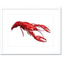 Artery8 Wall Art Print Lobster Art Framed 9x7 inch in White | Size: W7" x H9"