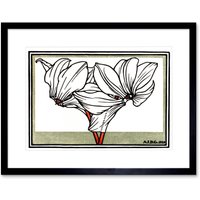 Artery8 Wall Art Print Cyclamen Julie De Graag Art Framed 9x7 inch in Black | Size: W7" x H9"