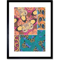 Artery8 Wall Art Print Butterflies Wings Colourful Collage Art Framed 9x7 inch in Black | Size: W7" x H9"