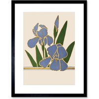 Artery8 Wall Art Print Flower Iris Vintage Advert Flower Boddingtons Art Framed 9x7 inch in Black | Size: W7" x H9"