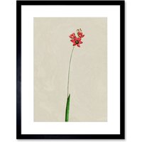 Artery8 Wall Art Print Vintage Flower Painting Art Framed 9x7 inch in Black | Size: W7" x H9"