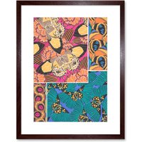 Artery8 Wall Art Print Butterflies Wings Colourful Collage Art Framed 9x7 inch in Brown | Size: W7" x H9"