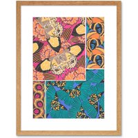 Artery8 Wall Art Print Butterflies Wings Colourful Collage Art Framed 9x7 inch in Beige | Size: W7" x H9"