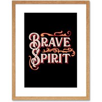Artery8 Wall Art Print Cirque Set Brave Spirit Art Black Framed 9x7 inch in Beige | Size: W7" x H9"
