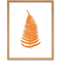 Artery8 Wall Art Print Botanics Red Orange Fern Art Black Framed 9x7 inch in Beige | Size: W7" x H9"