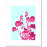 Artery8 Wall Art Print Ohara Koson Blooming Hosta Art Black Framed 9x7 inch in White | Size: W7" x H9"