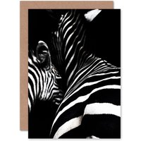 Artery8 Zebra Black & White Photo Greetings Card