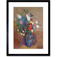 Artery8 Wall Art Print Flowers Odilon Redon Art Black Framed 9x7 inch | Size: W7" x H9"