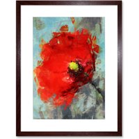 Artery8 Wall Art Print Bright Poppy Sketch Painting Art Black Framed 9x7 inch in Brown | Size: W7" x H9"