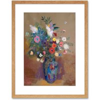 Artery8 Wall Art Print Flowers Odilon Redon Art Black Framed 9x7 inch in Beige | Size: W7" x H9"