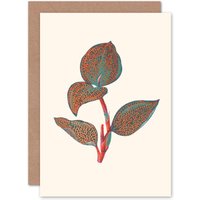 Artery8 Primary Coloured Exotic Flora Greetings Card in Green