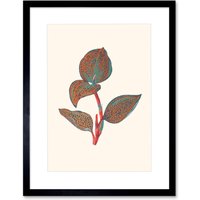 Artery8 Wall Art Print Primary Coloured Exotic Flora Art Black Framed 9x7 inch | Size: W7" x H9"