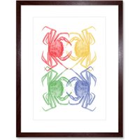 Artery8 Wall Art Print Pop Art Crabs Art Black Framed 9x7 inch in Brown | Size: W7" x H9"