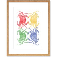 Artery8 Wall Art Print Pop Art Crabs Art Black Framed 9x7 inch in Beige | Size: W7" x H9"
