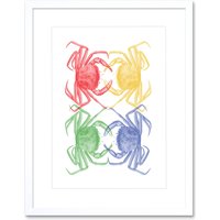 Artery8 Wall Art Print Pop Art Crabs Art Black Framed 9x7 inch in White | Size: W7" x H9"