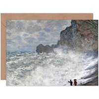Artery8 Claude Monet Rough Weather At Etretat Seascape Painting Card