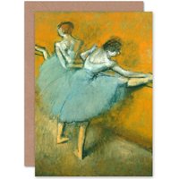 Artery8 Edgar Degas Dancers At The Barre Fine Art Greetings Card in Orange
