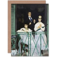 Artery8 Edouard Manet The Balcony Fine Art Greetings Card in Black