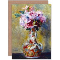 Artery8 Renoir Pierre Auguste Bouquet In A Vase Fine Art Greetings Card