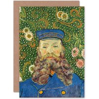 Artery8 Vincent Van Gogh Portrait De Joseph Roulin Fine Art Greetings Card in Green