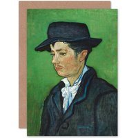 Artery8 Vincent Van Gogh Portrait Of Armand Roulin Fine Art Greetings Card in Green