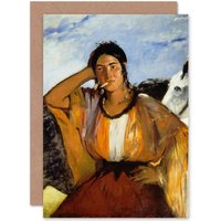 Artery8 Edouard Manet Gypsy Cigarette Painting Fine Art Greetings Card