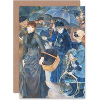 Artery8 Renoir The Umbrellas Painting Fine Art Greetings Card in Blue