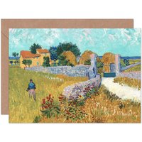 Artery8 Van Gogh Farmhouse Provence Fine Art Landscape Greeting Card