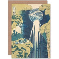 Artery8 Hokusai Amida Falls Kisokaido Road Japanese Waterfall Card