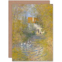 Artery8 Claude Monet The Geese Painting Fine Art Greetings Card in Yellow