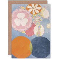 Artery8 Hilma Af Klint Group Iv No 2 Ten Largest Youth Fine Art Greetings Card in Blue