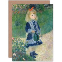Artery8 Renoir A With A Watering Can Fine Art Greetings Card in Green
